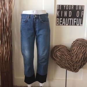 Gap boy fit cropped suede hem jeans